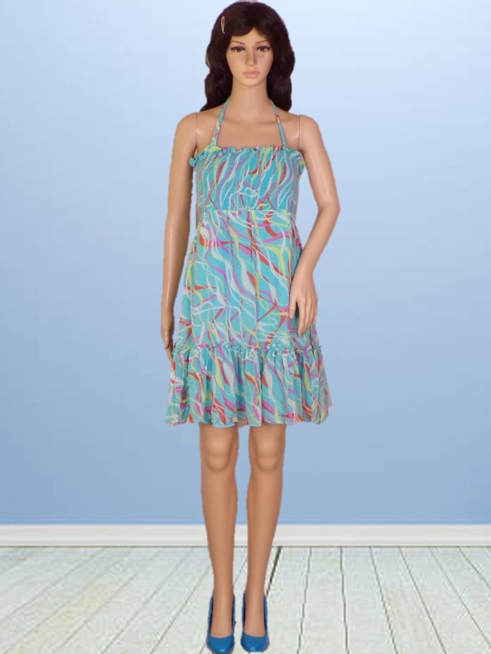 SILK! BCBGMAXAZRIA multicolor fit/flare party/cocktail dress unknown small size